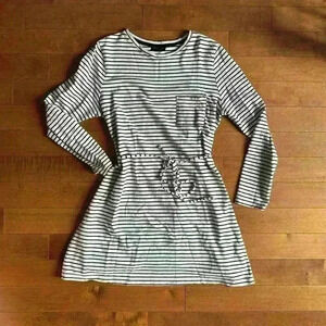 TopShop | Black and white stripe oversized tee shirt dress  size 12 (fits med)